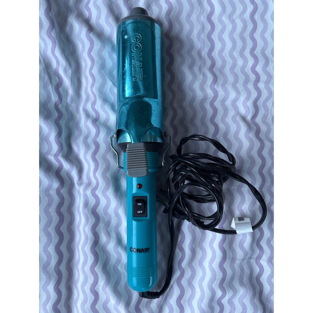 Conair Curling Iron Metallic Teal Blue Large Barrel Hair Curler Styling Tool